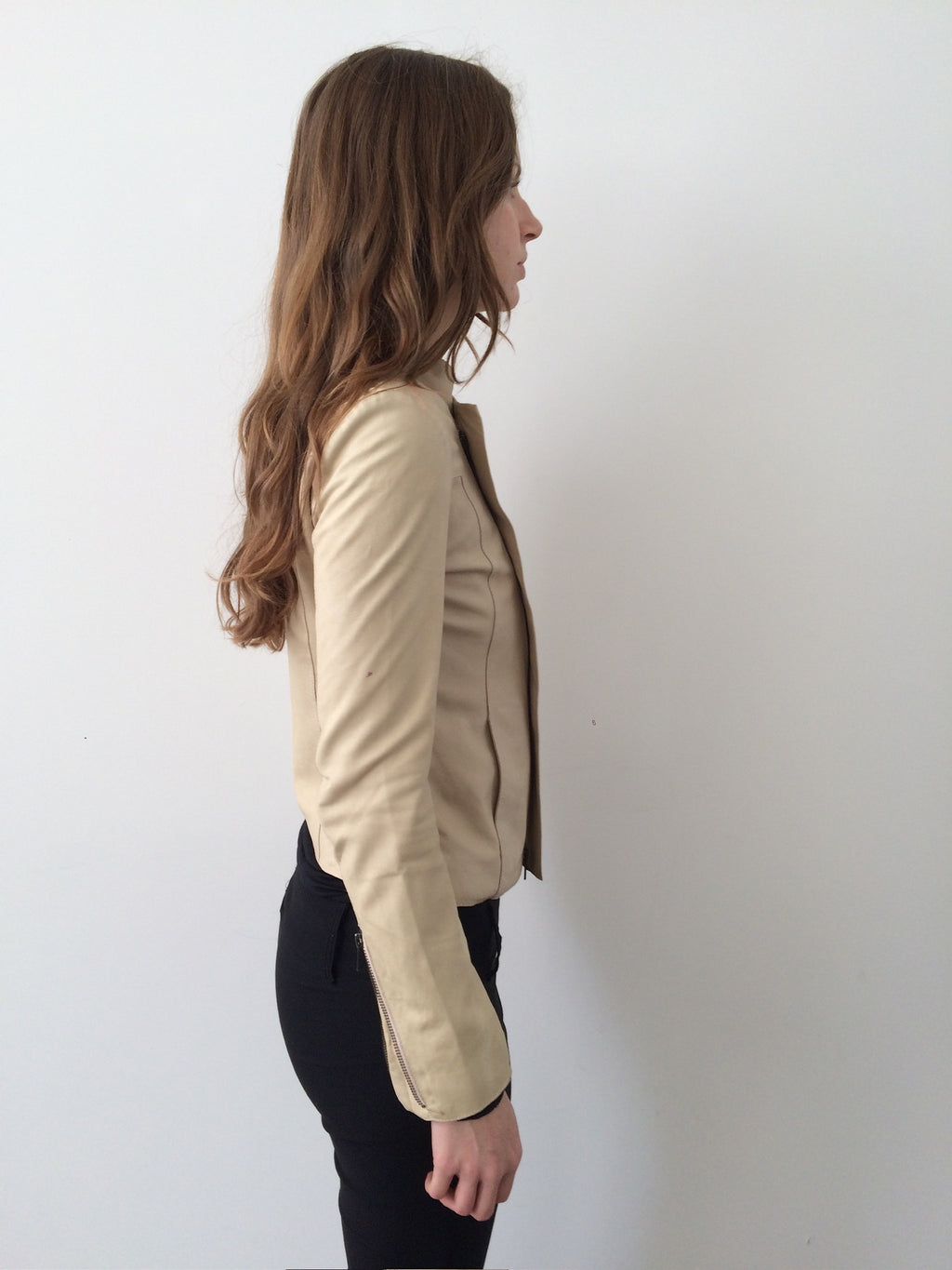 le ciel bleu goat leather jacket