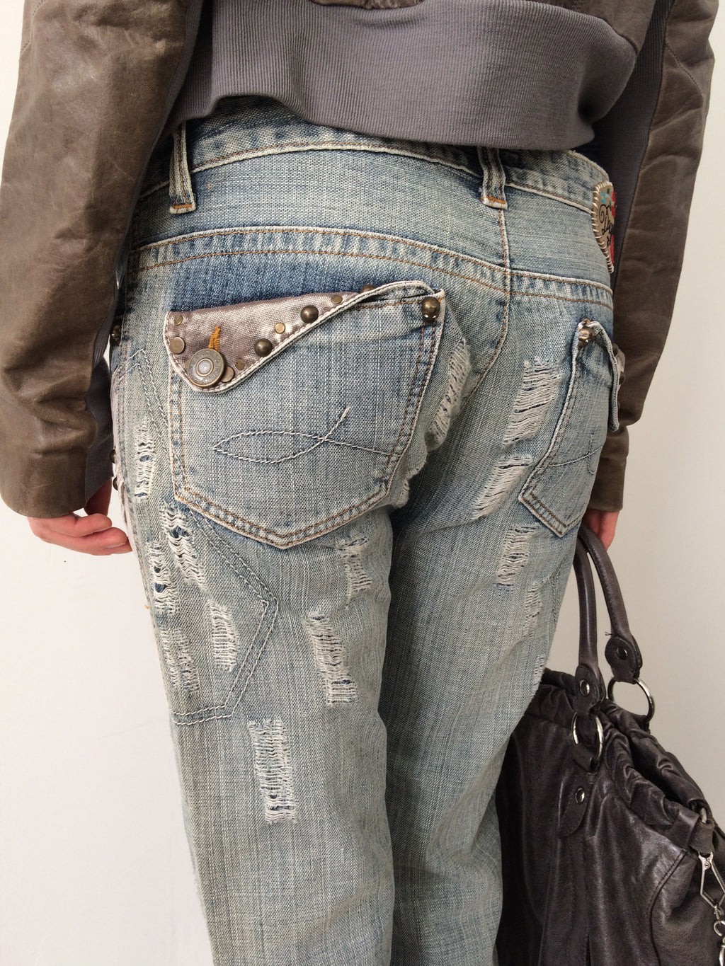 dsquared distressed light wash jeans