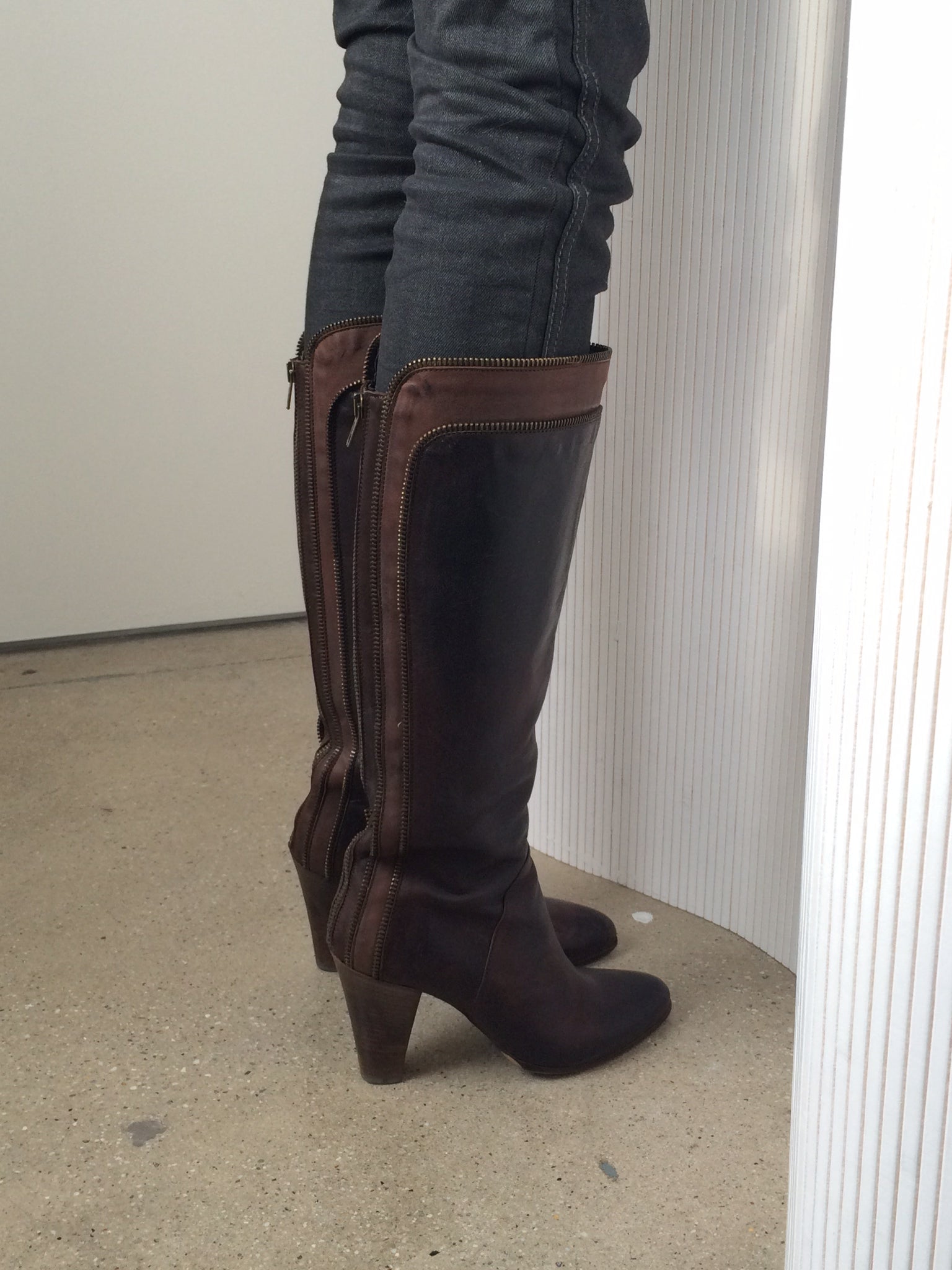 nolita brown leather boots size 37