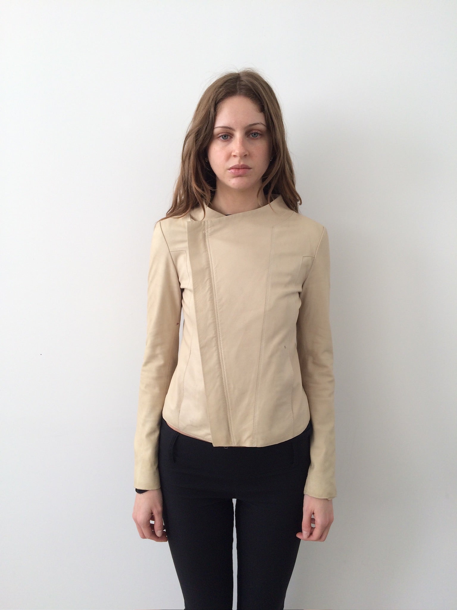 le ciel bleu goat leather jacket