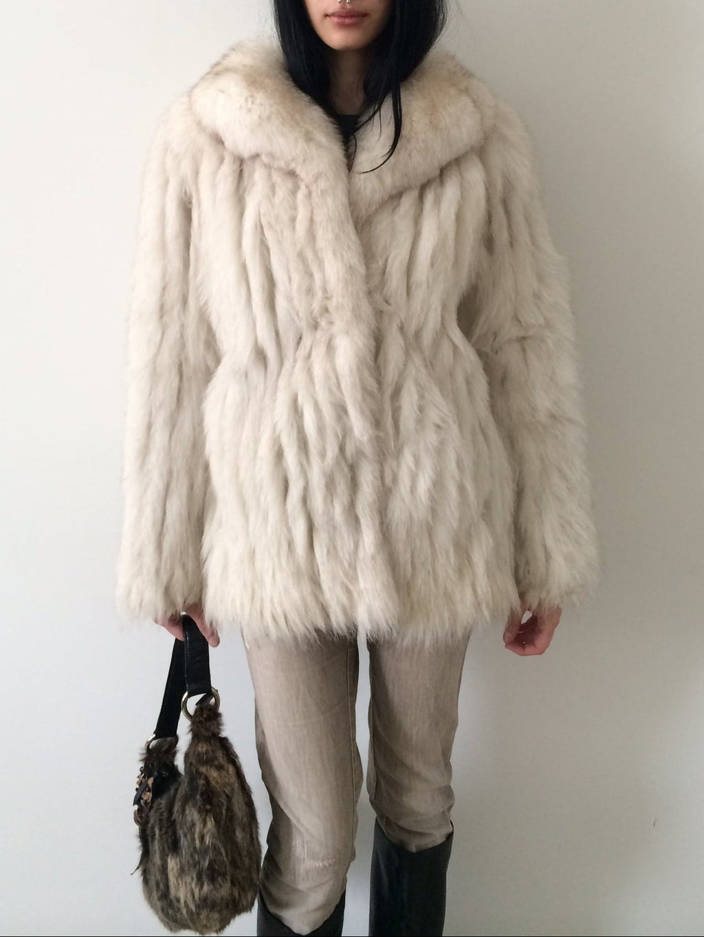 saga fox fur coat size m