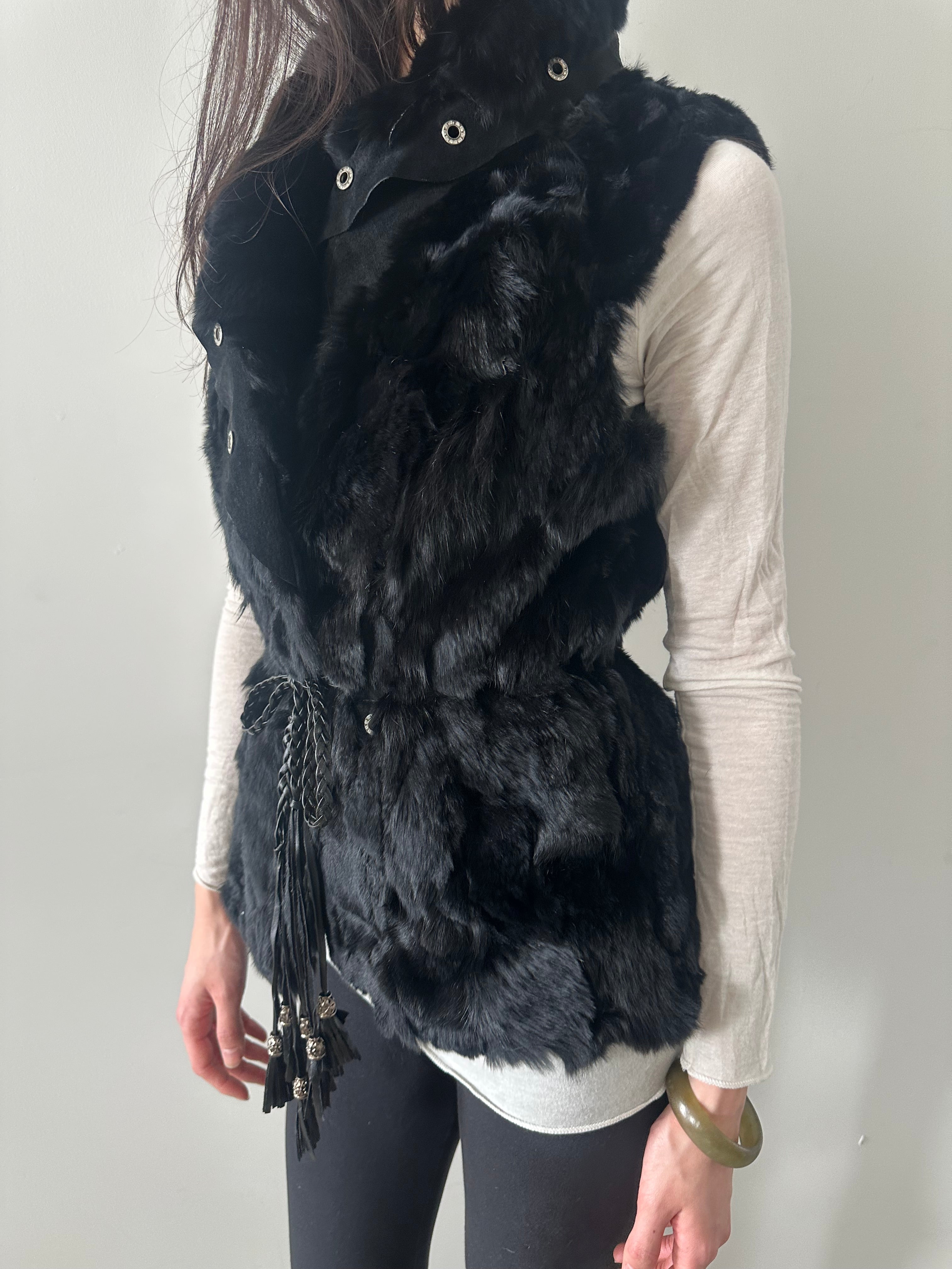 french brand rabbit fur vest