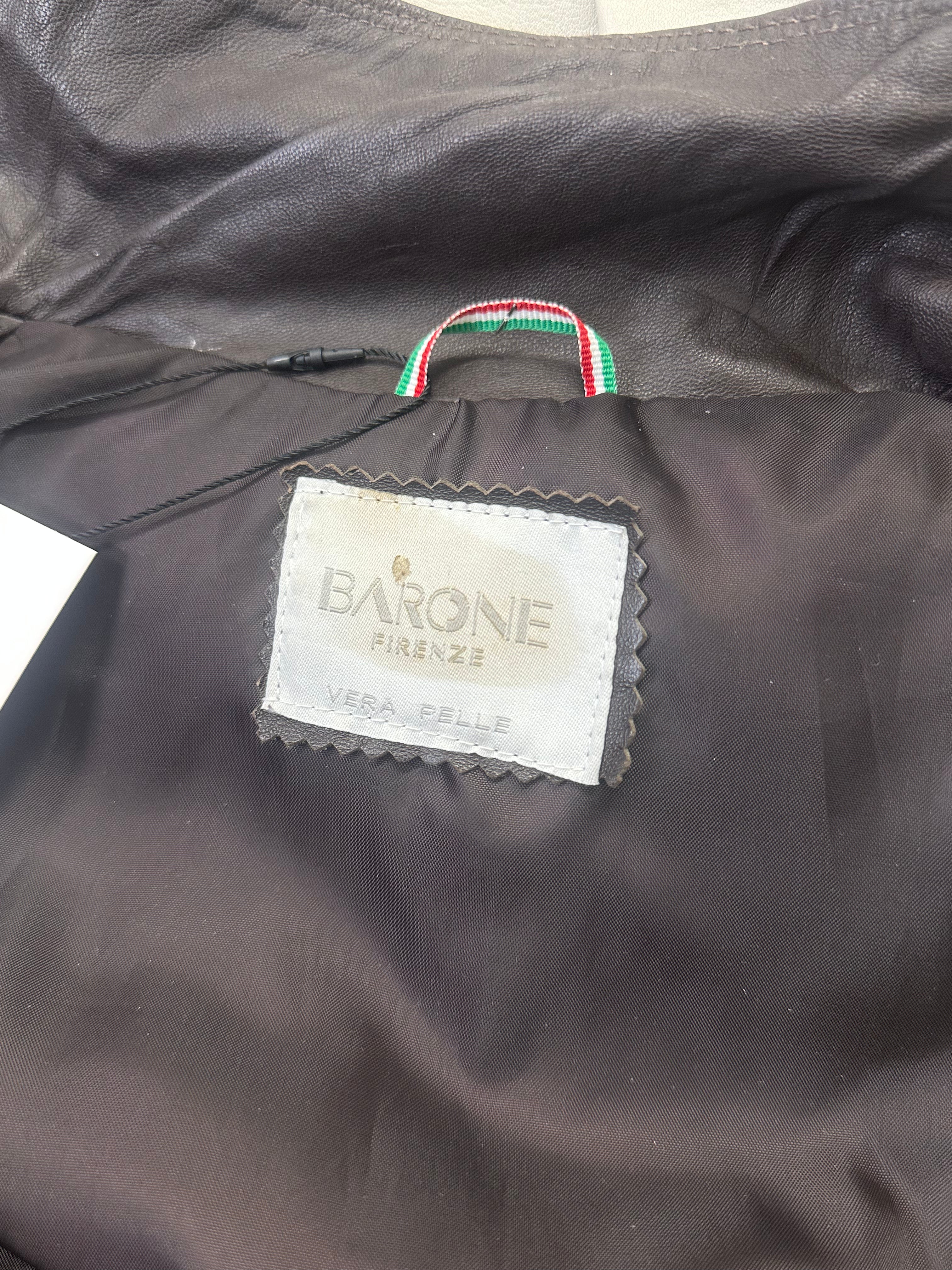 italian cowl neck leather jacket