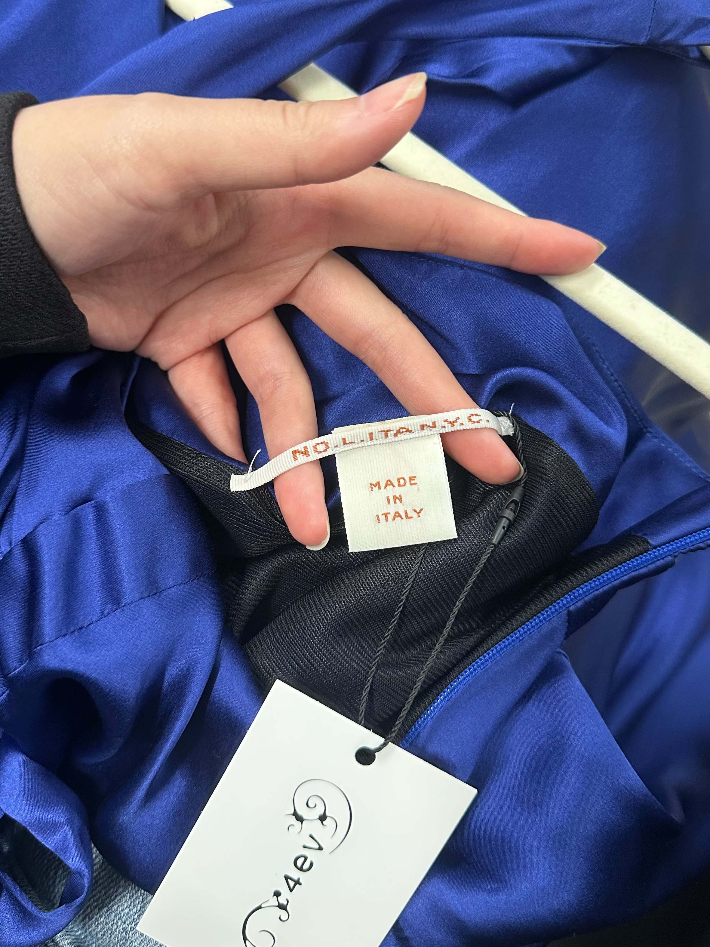 nolita cerulean silk dress made in italy