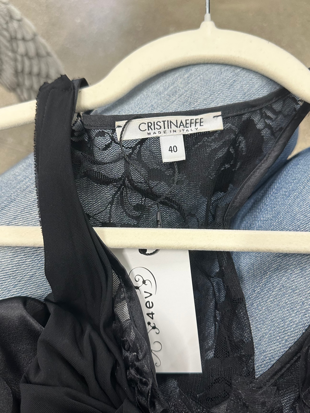 cristinaeffe lace and satin dress made in italy