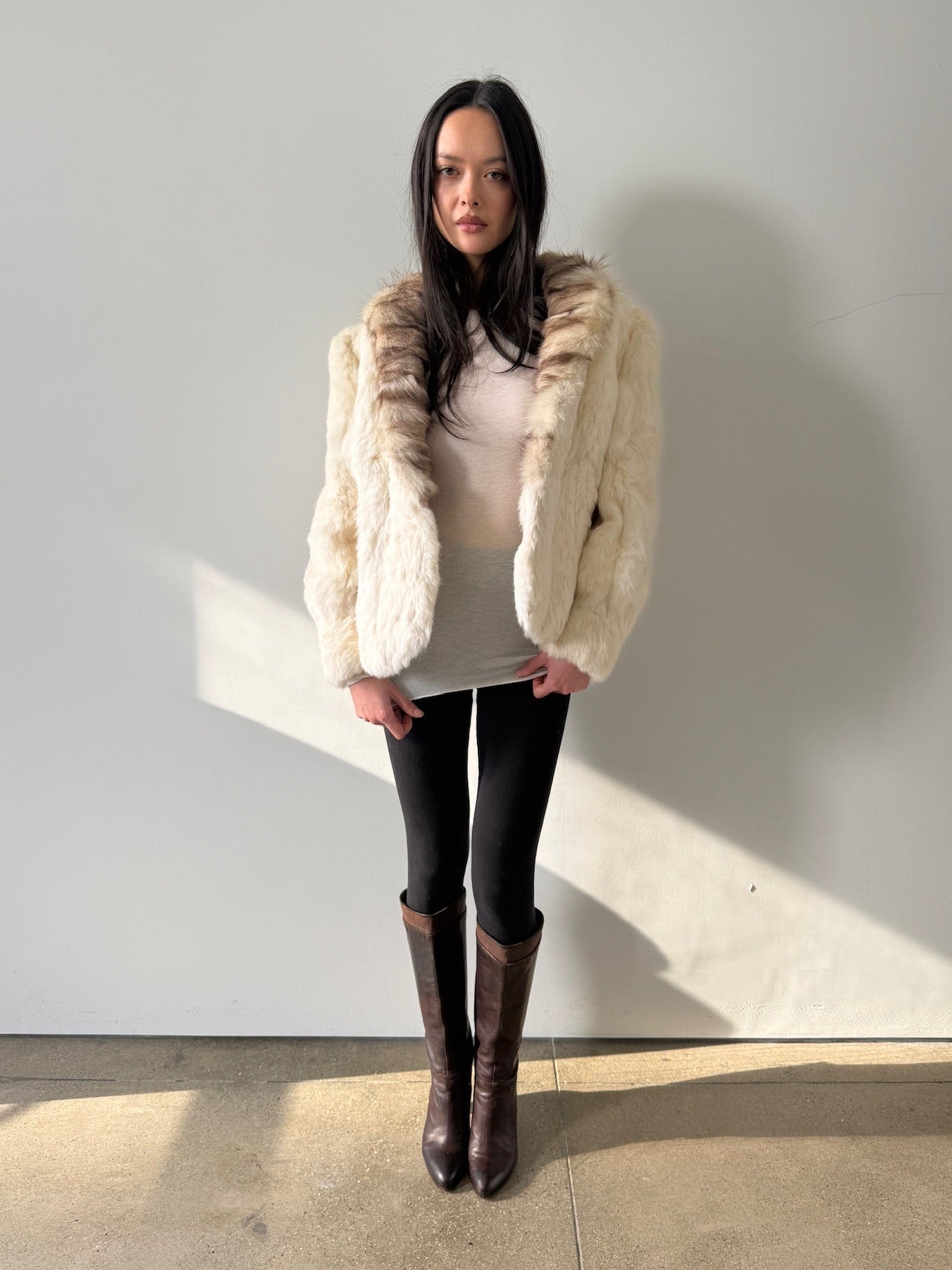 rabbit fur coat