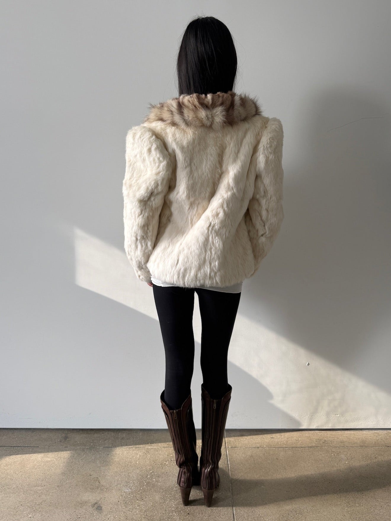 rabbit fur coat