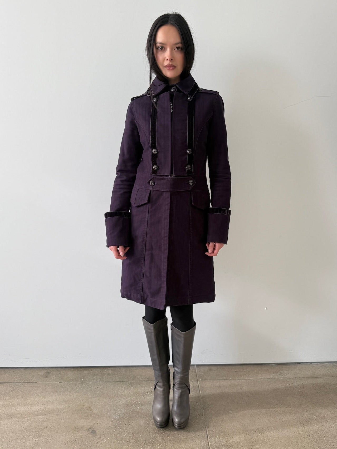 mid length military/band style coat