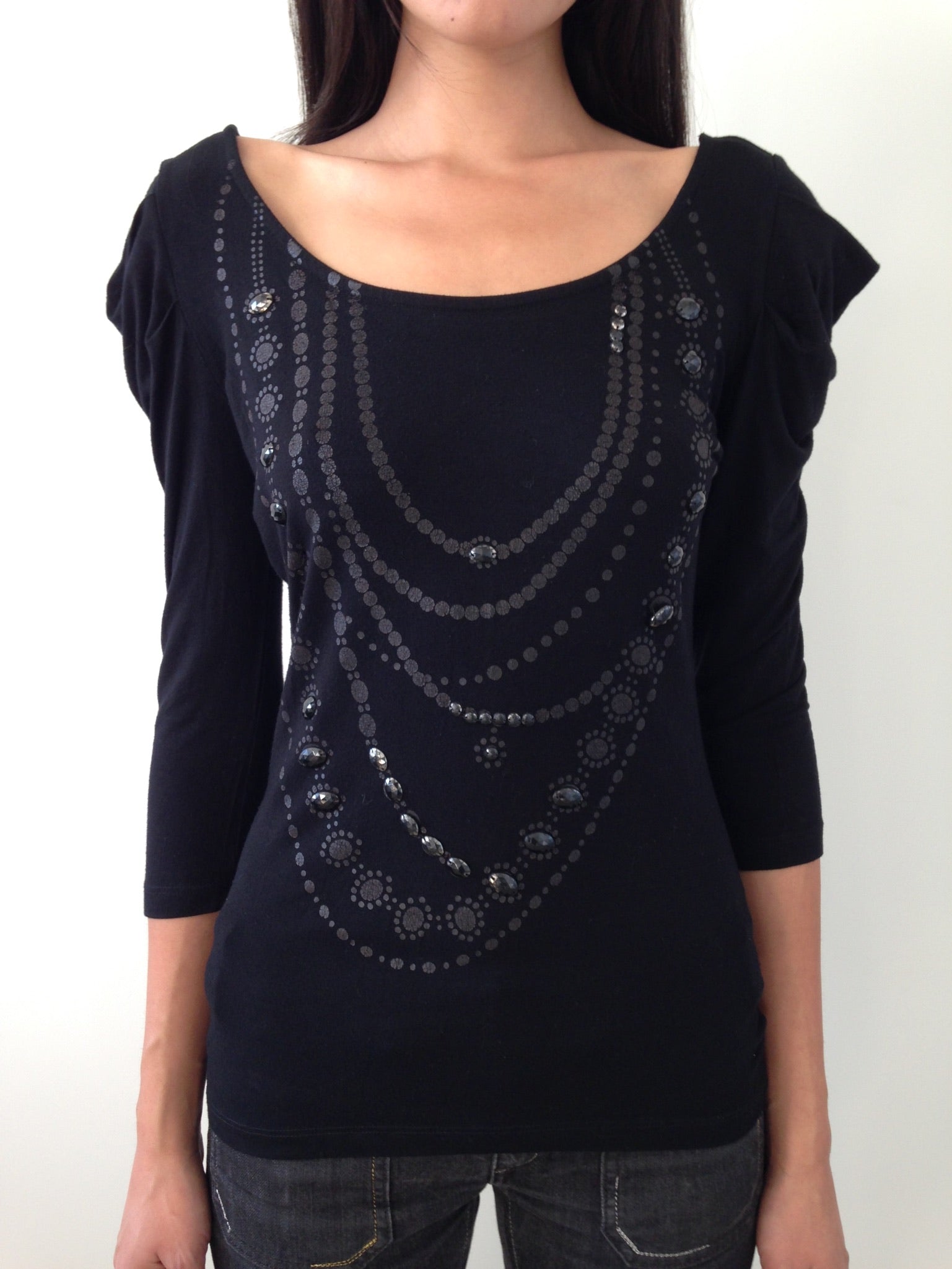 morgan de toi long sleeve necklace top