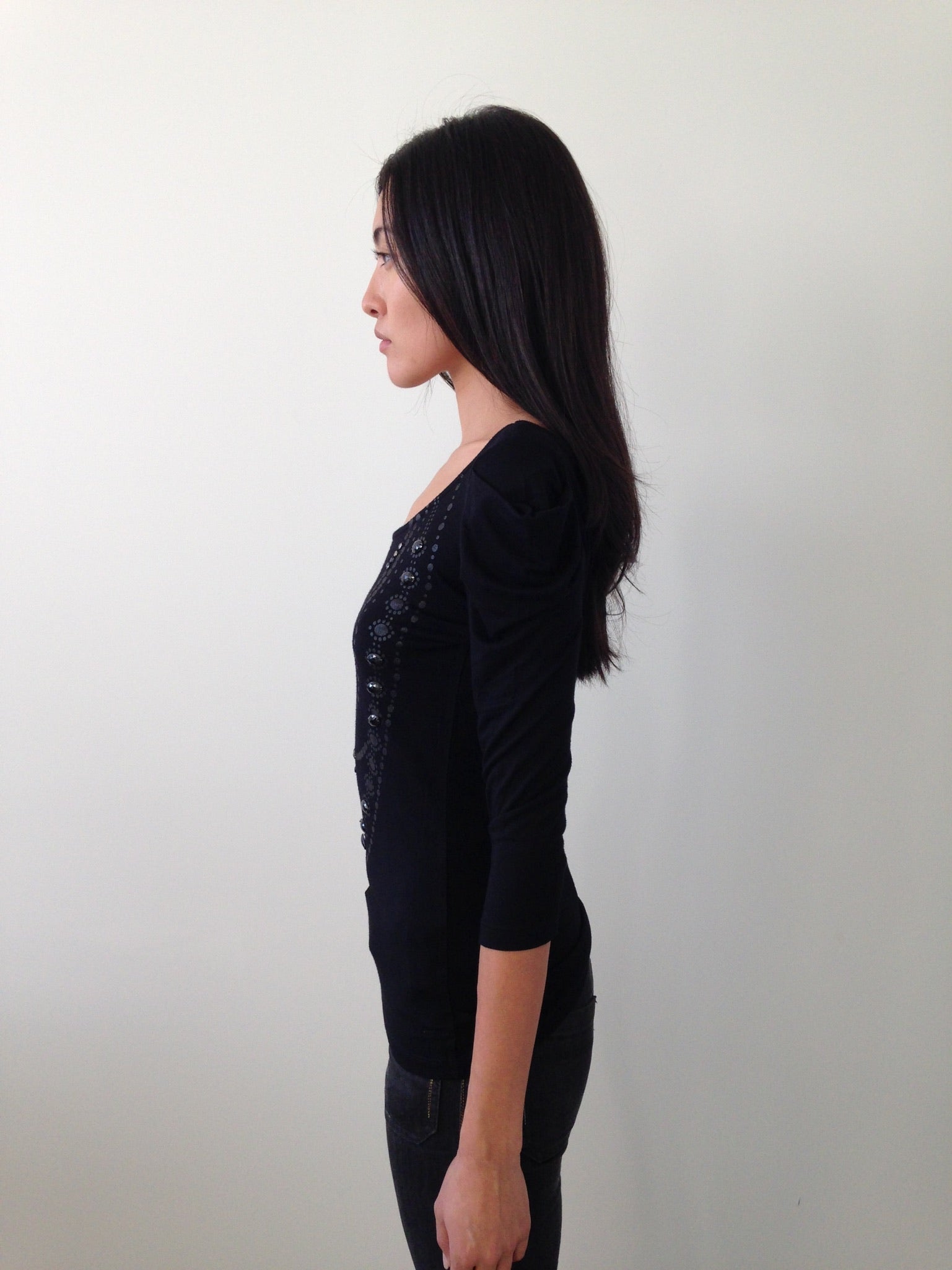 morgan de toi long sleeve necklace top