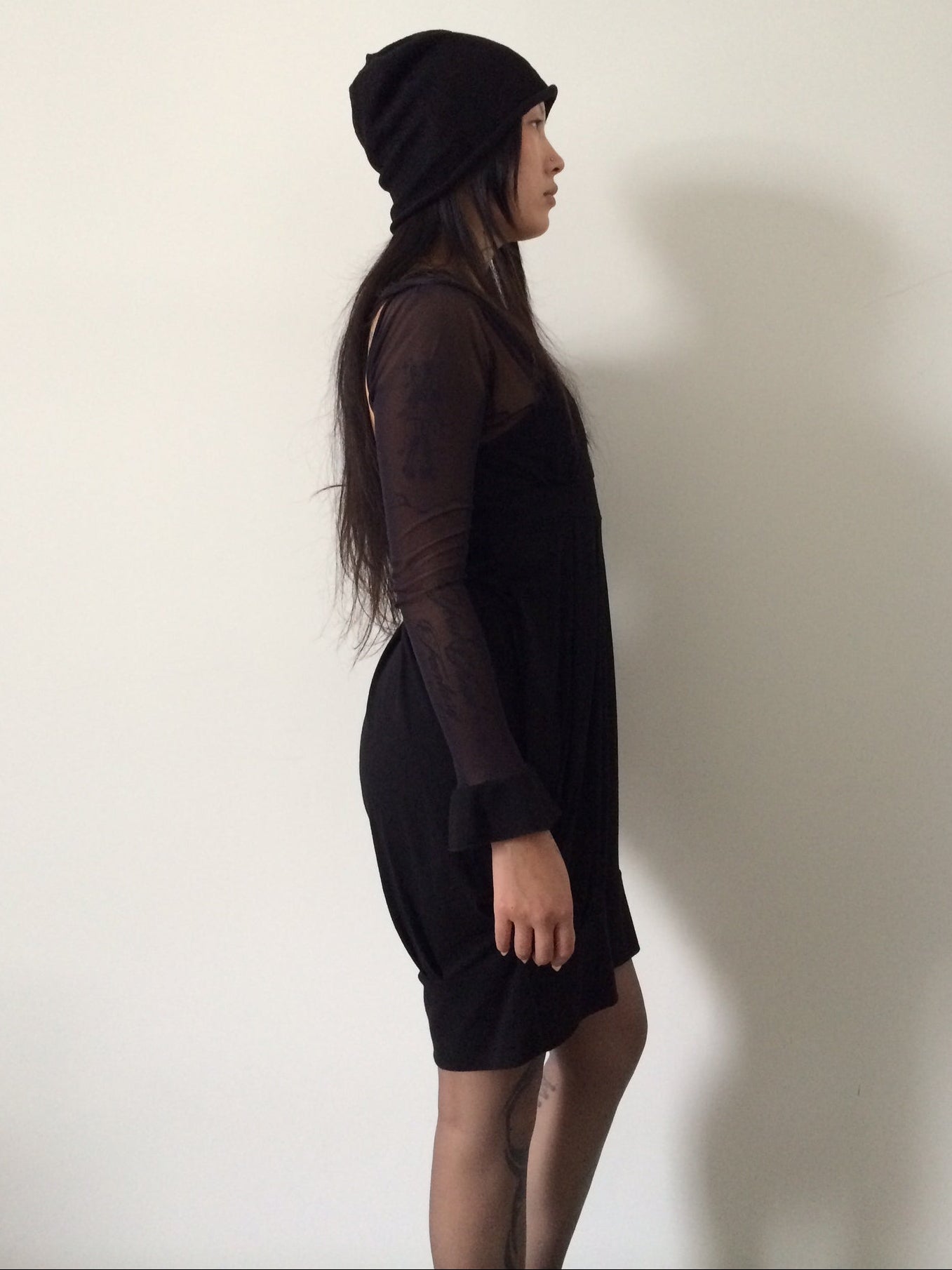 vintage long sleeve backless dress