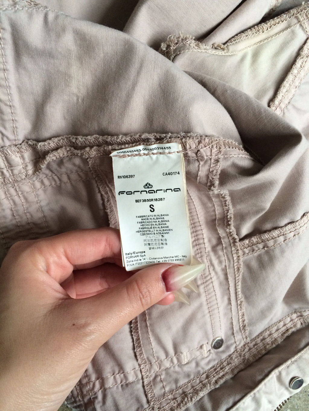 3/4 sleeve fornarina jacket