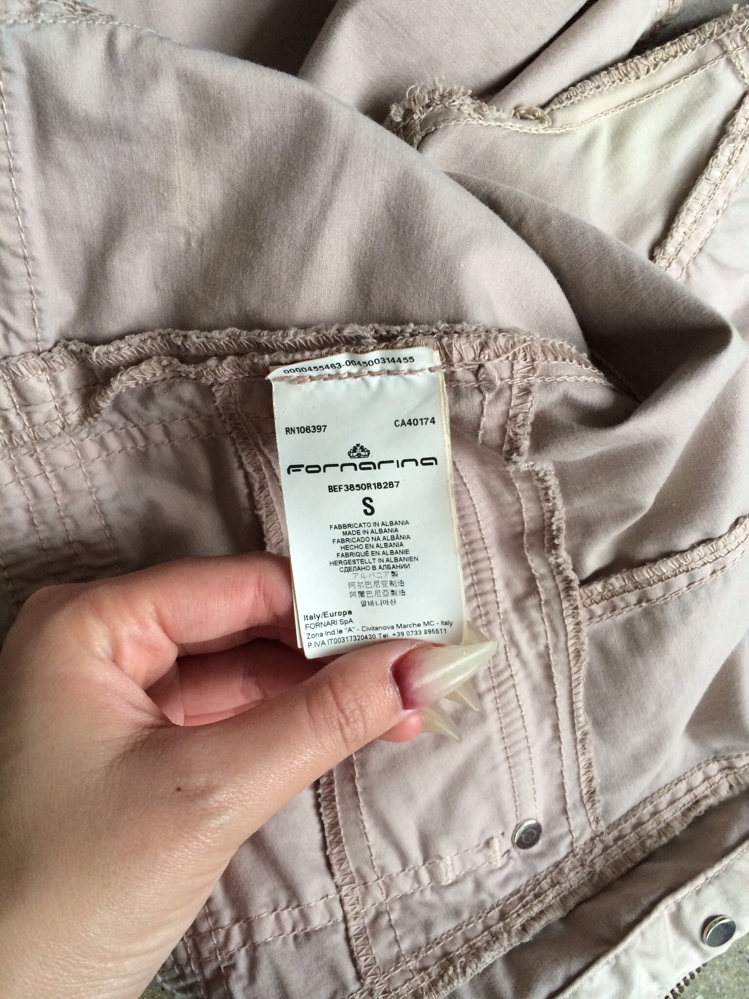 3/4 sleeve fornarina jacket