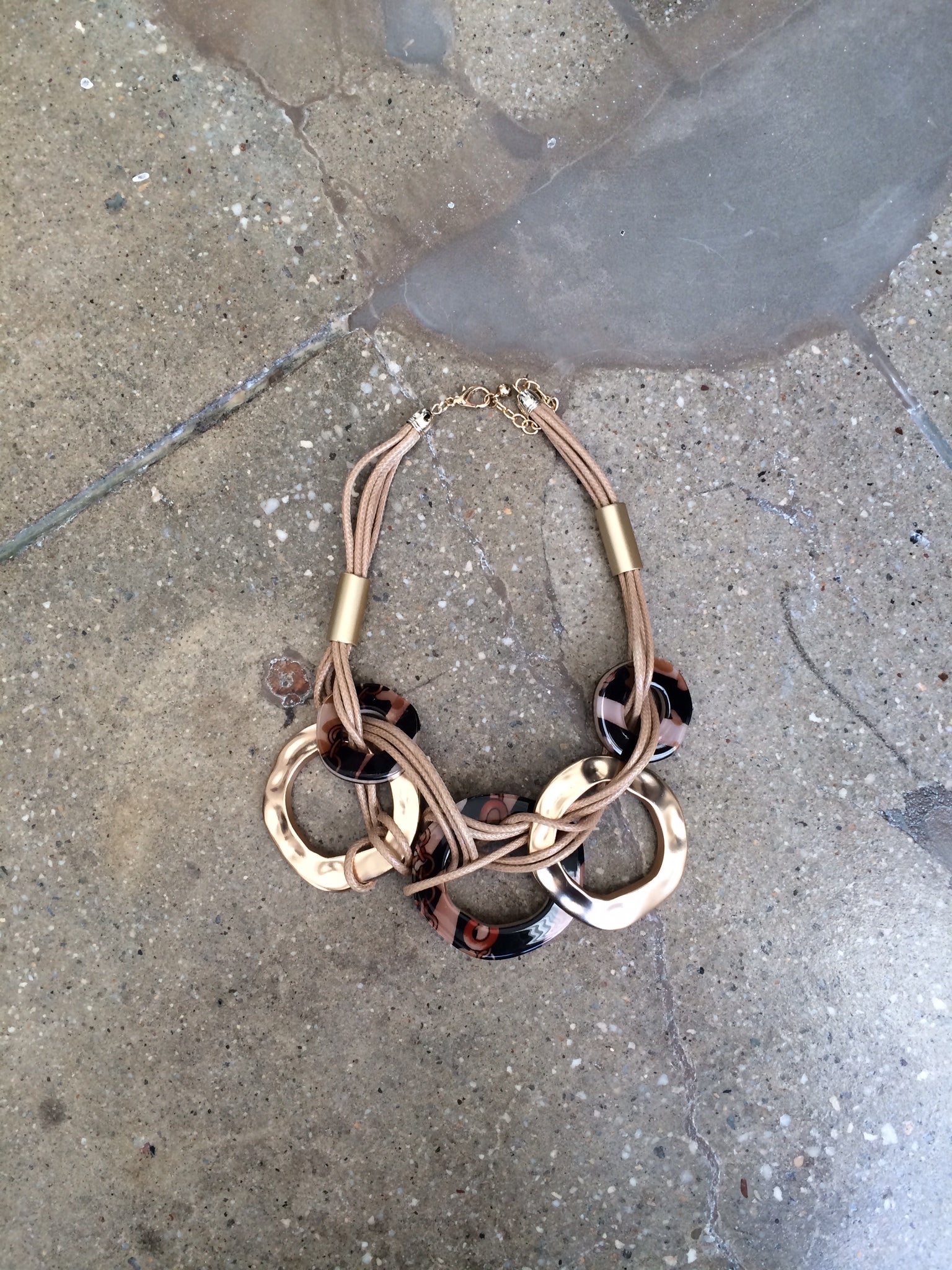 vintage gold and brown necklace