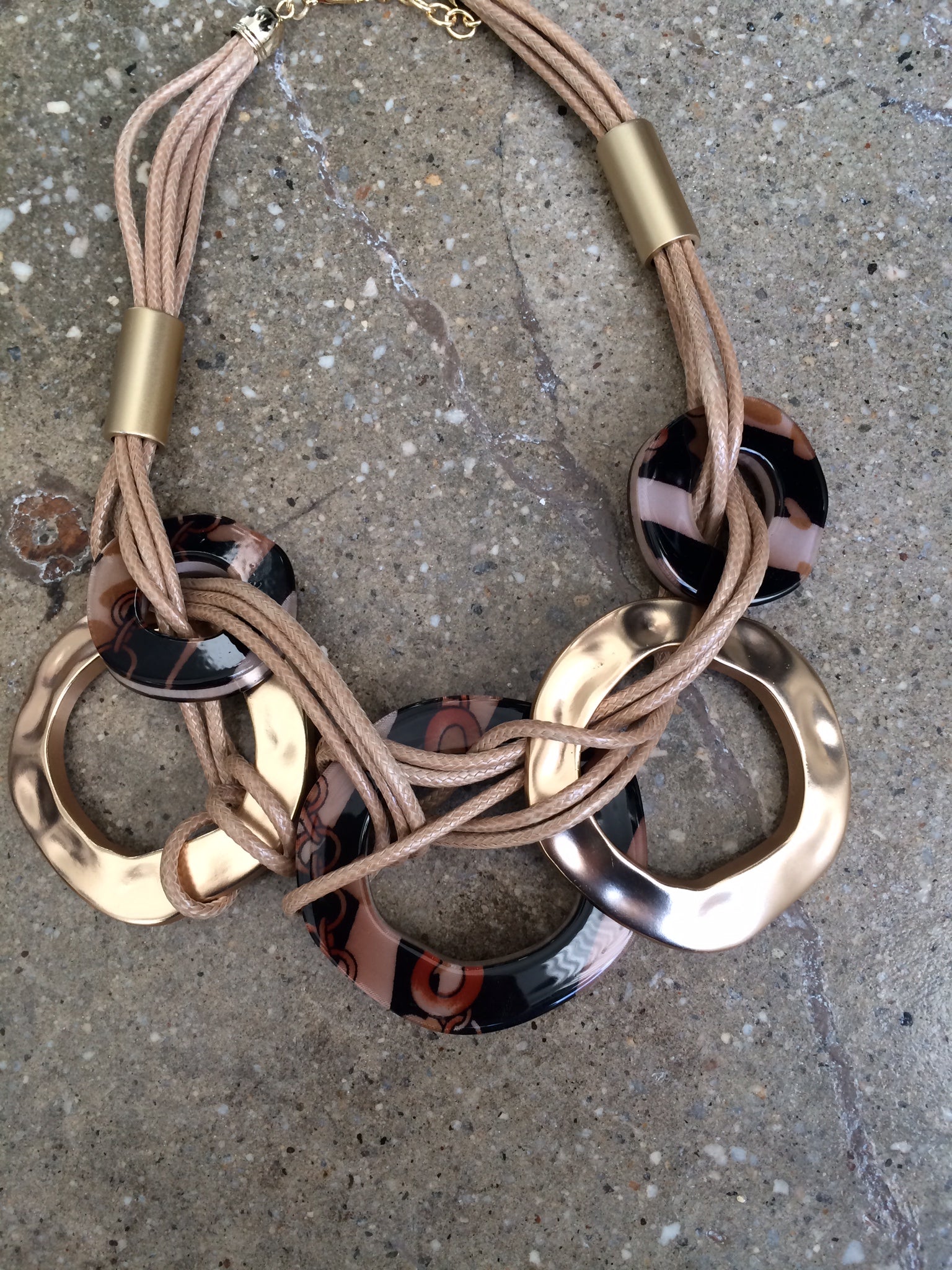 vintage gold and brown necklace