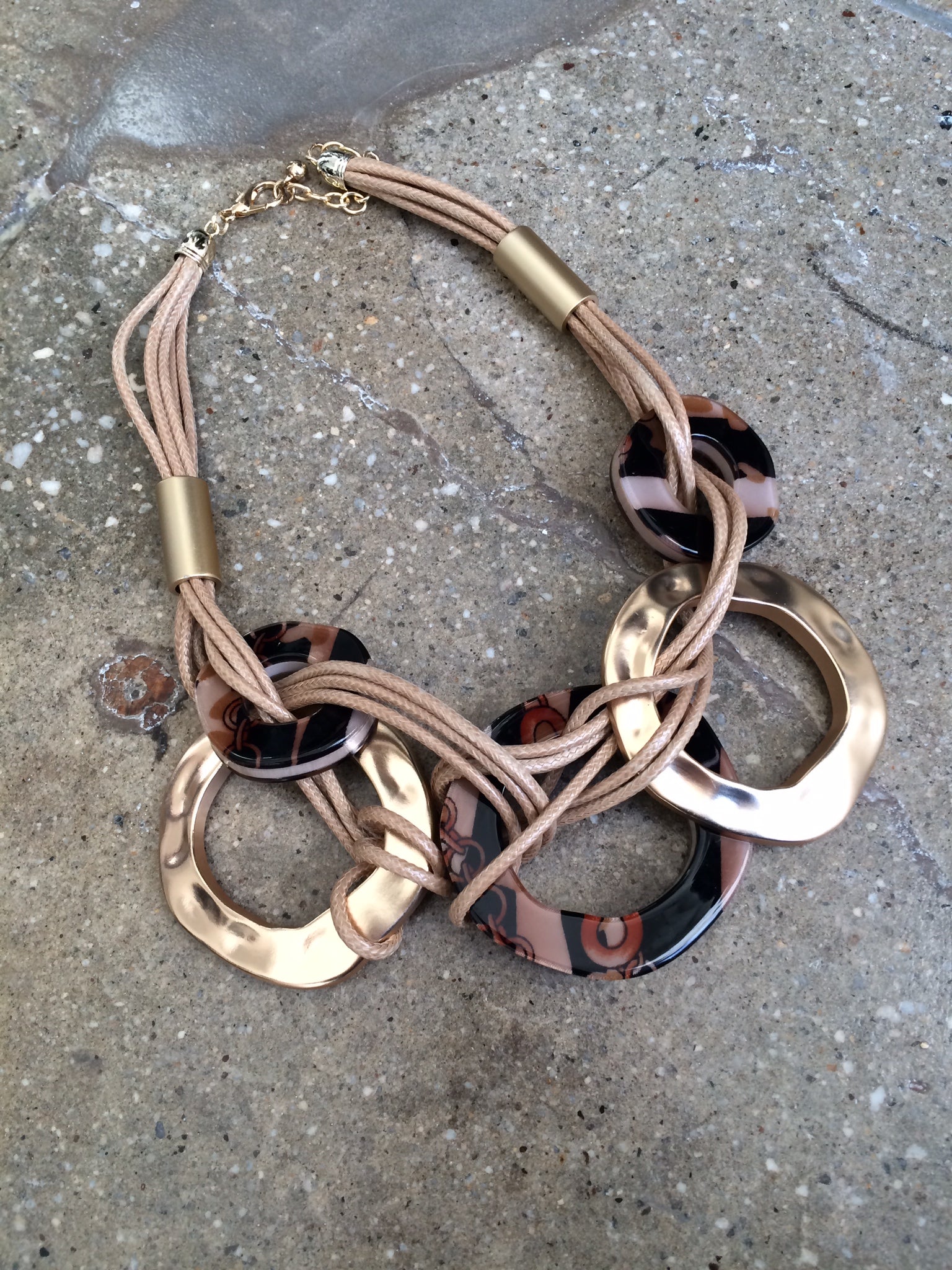 vintage gold and brown necklace