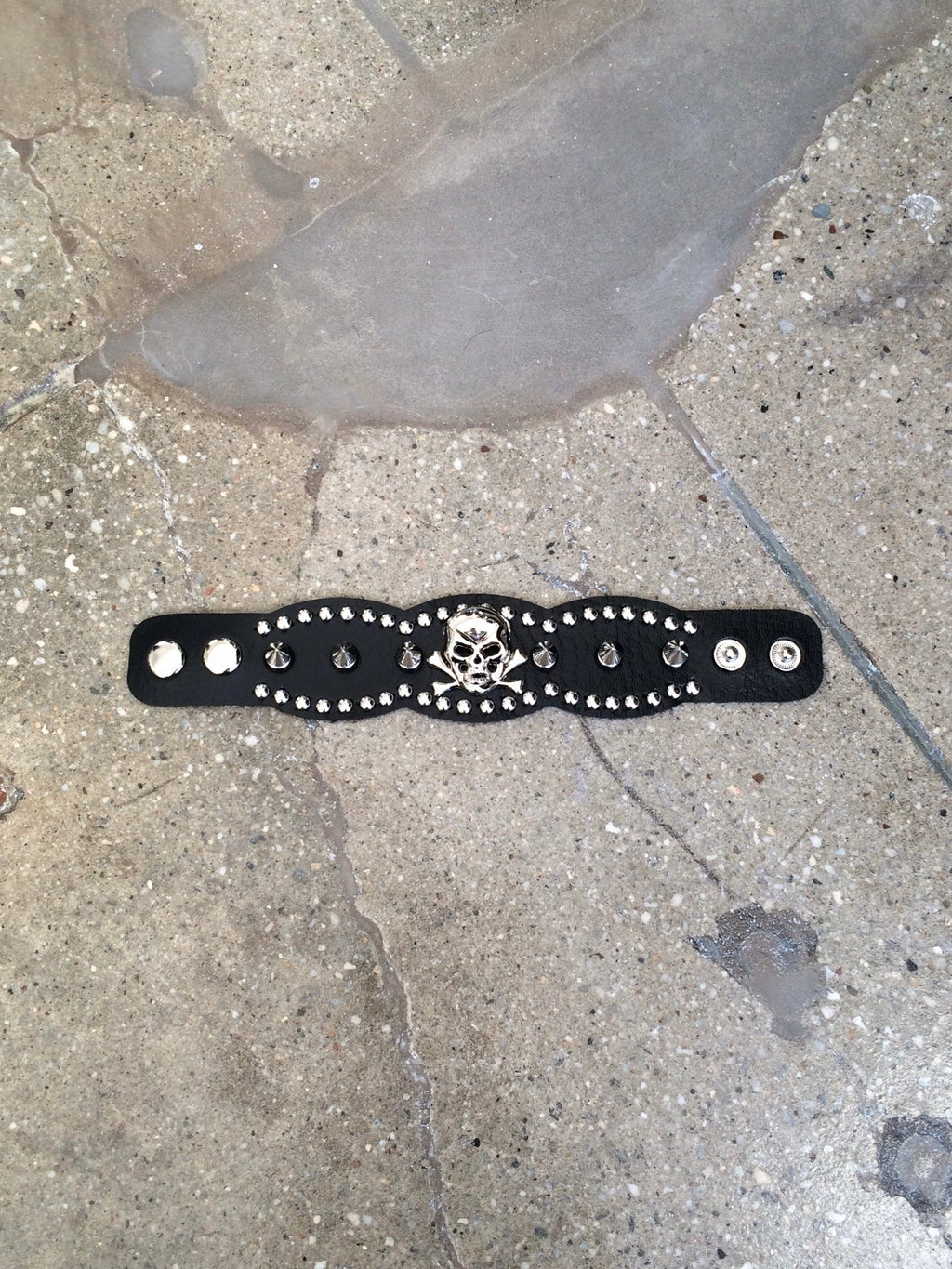 studded leather cuff