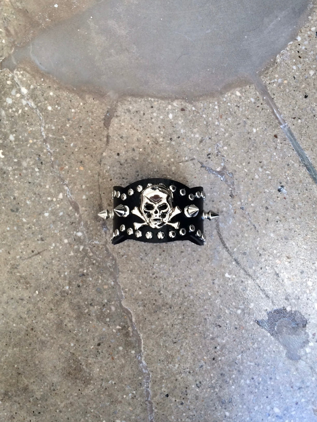 studded leather cuff