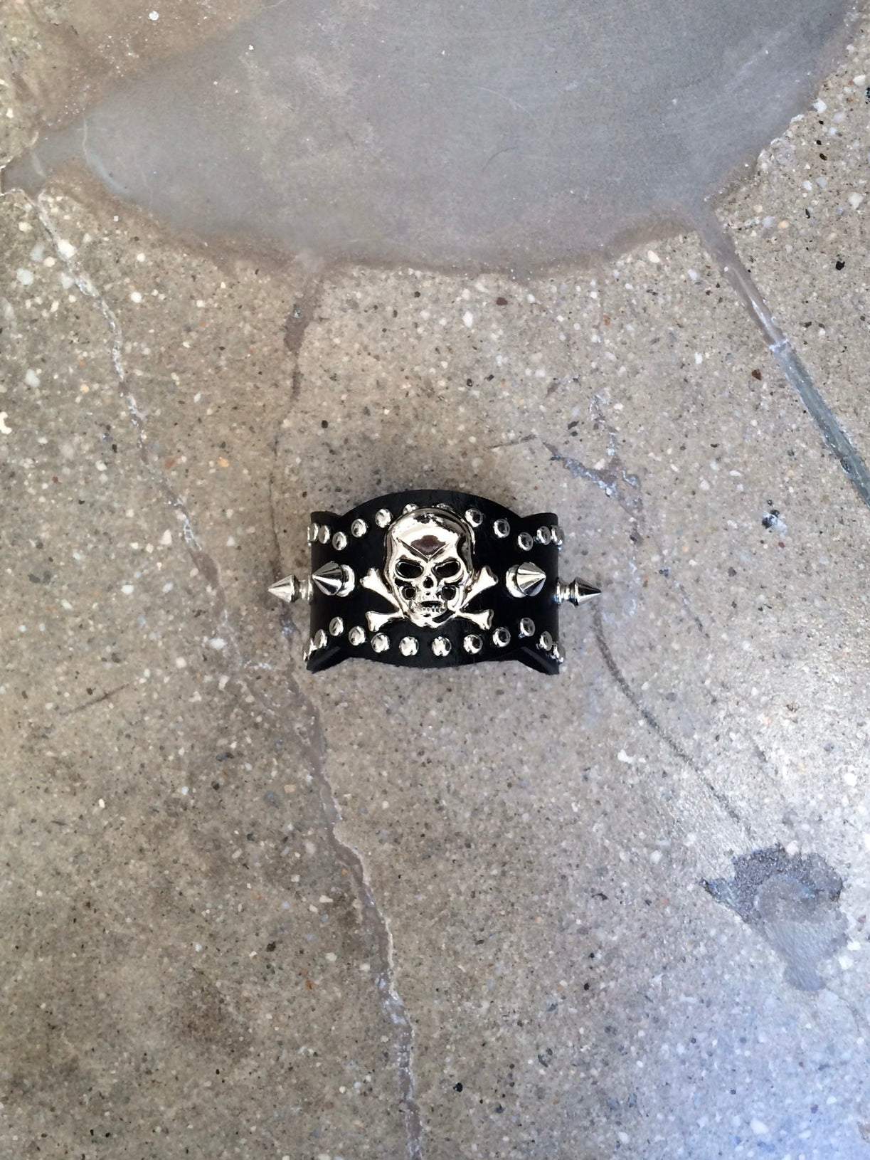 studded leather cuff