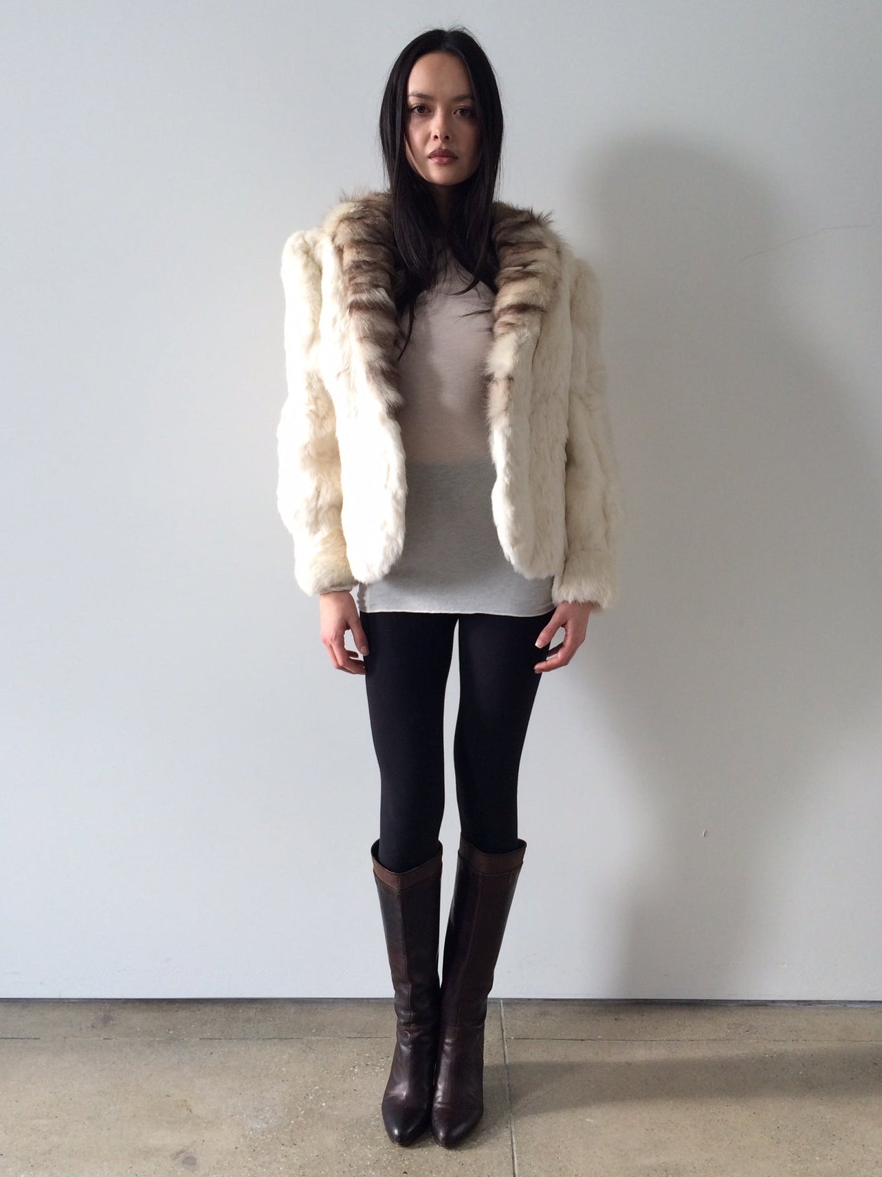 rabbit fur coat