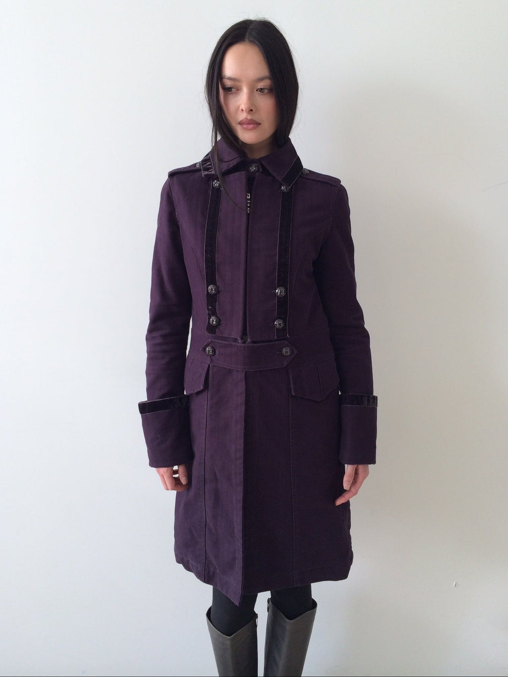 mid length military/band style coat