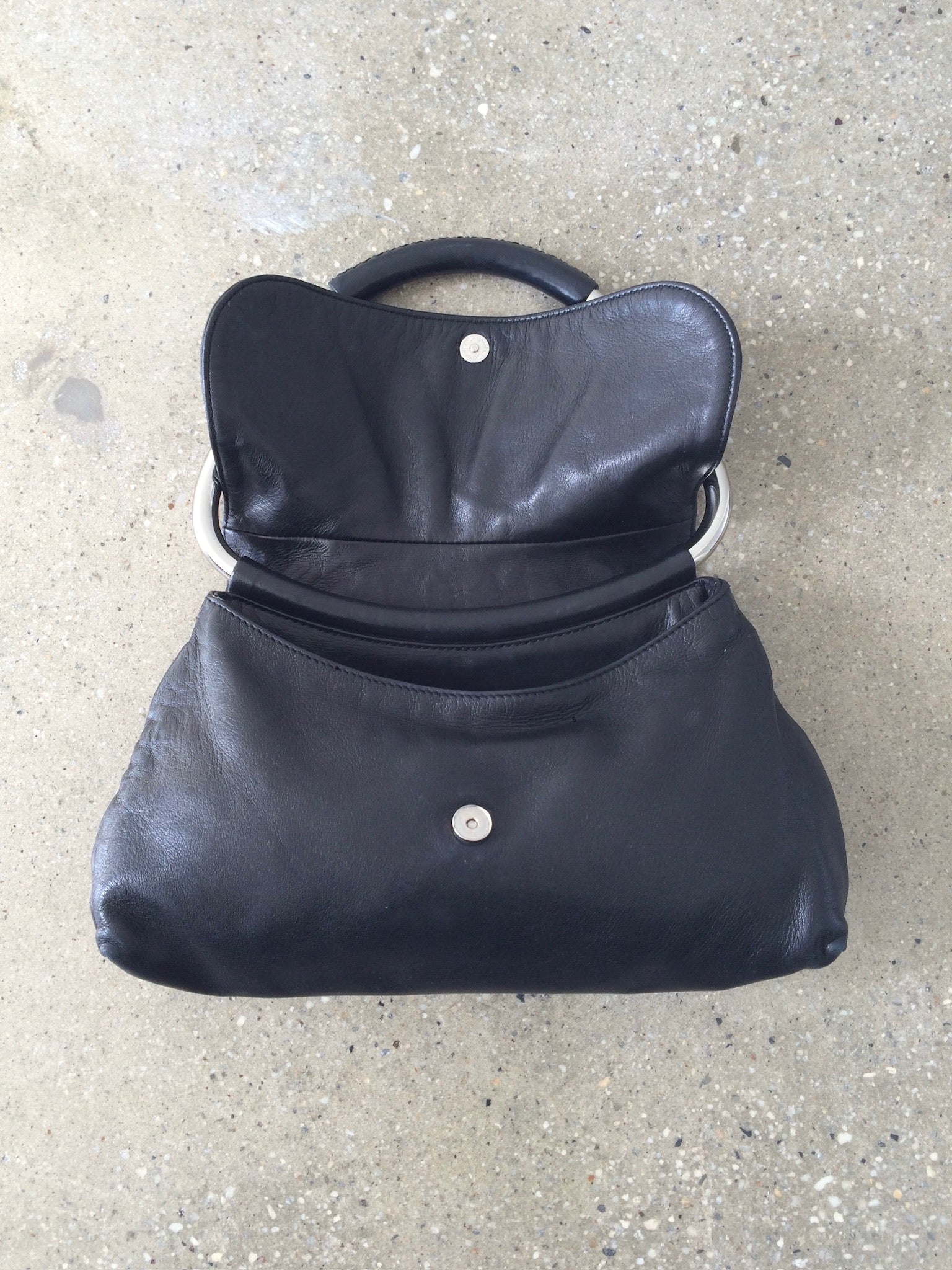 vintage prada ring handle bag
