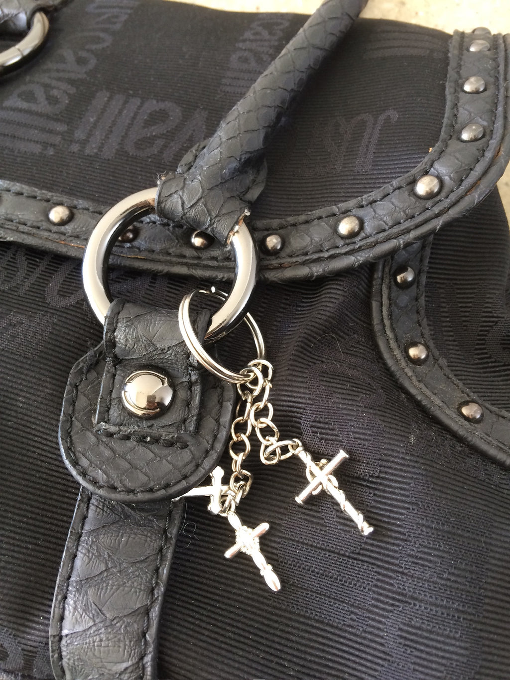 just cavalli black charm purse