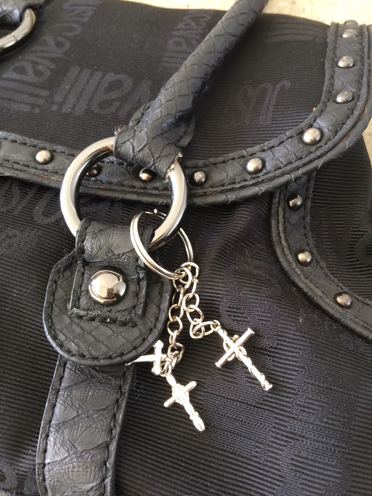 just cavalli black charm purse