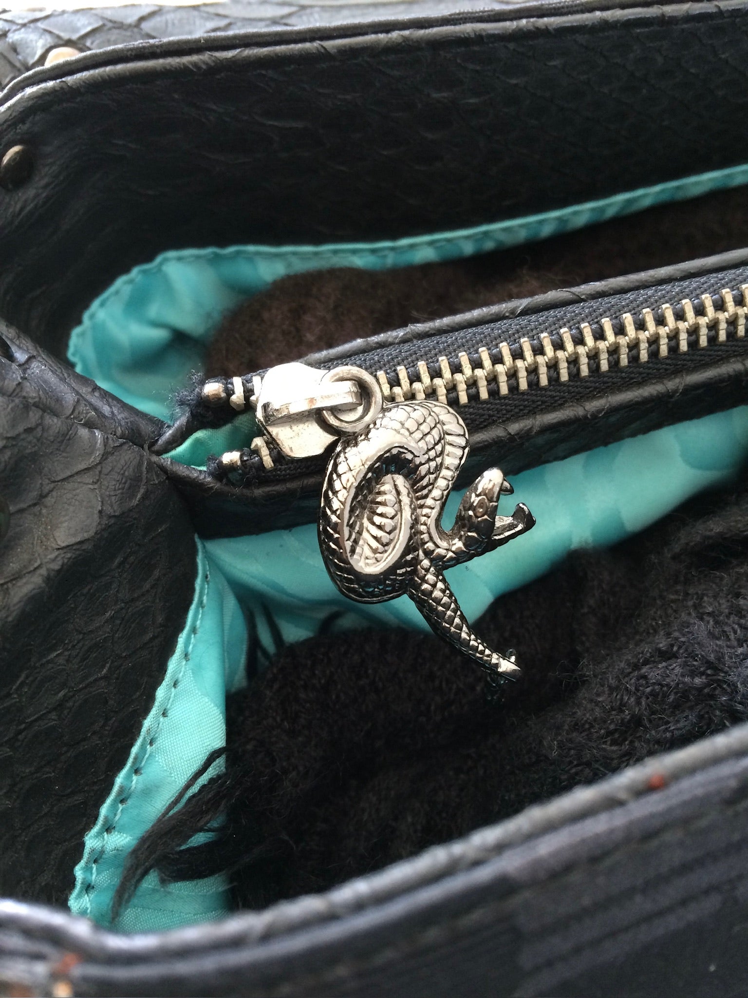 just cavalli black charm purse