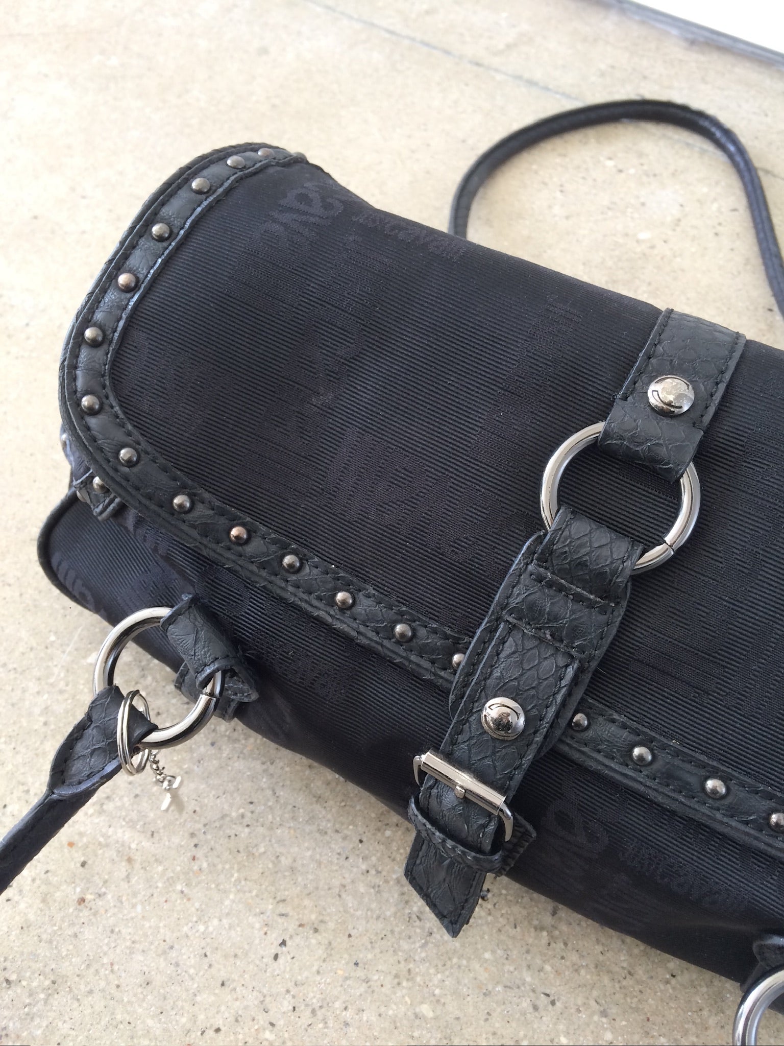 just cavalli black charm purse