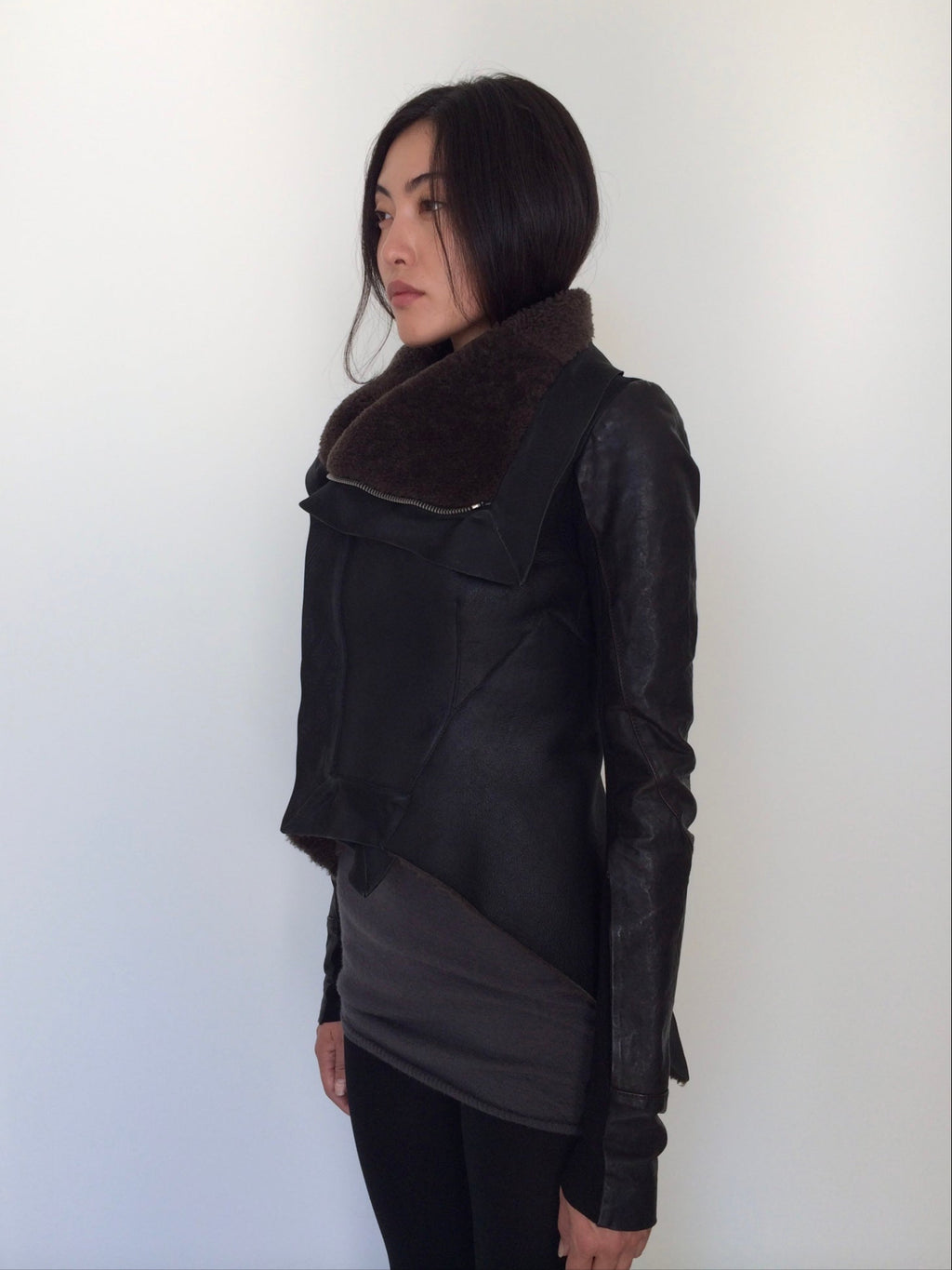 rick owens shearling jacket xs