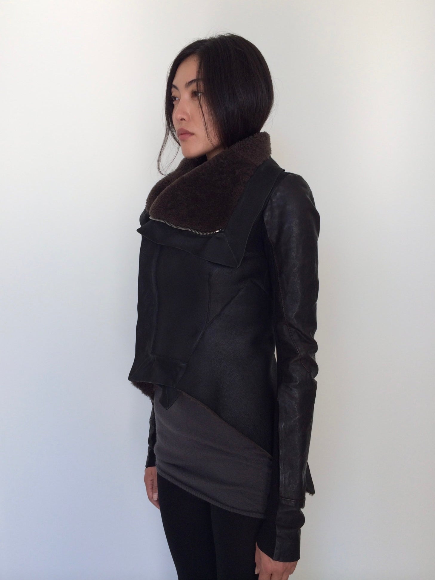 rick owens shearling jacket xs
