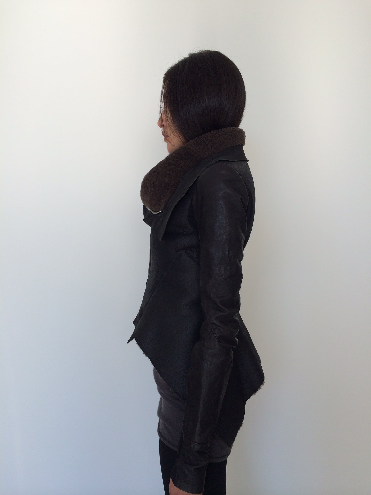 rick owens shearling jacket xs