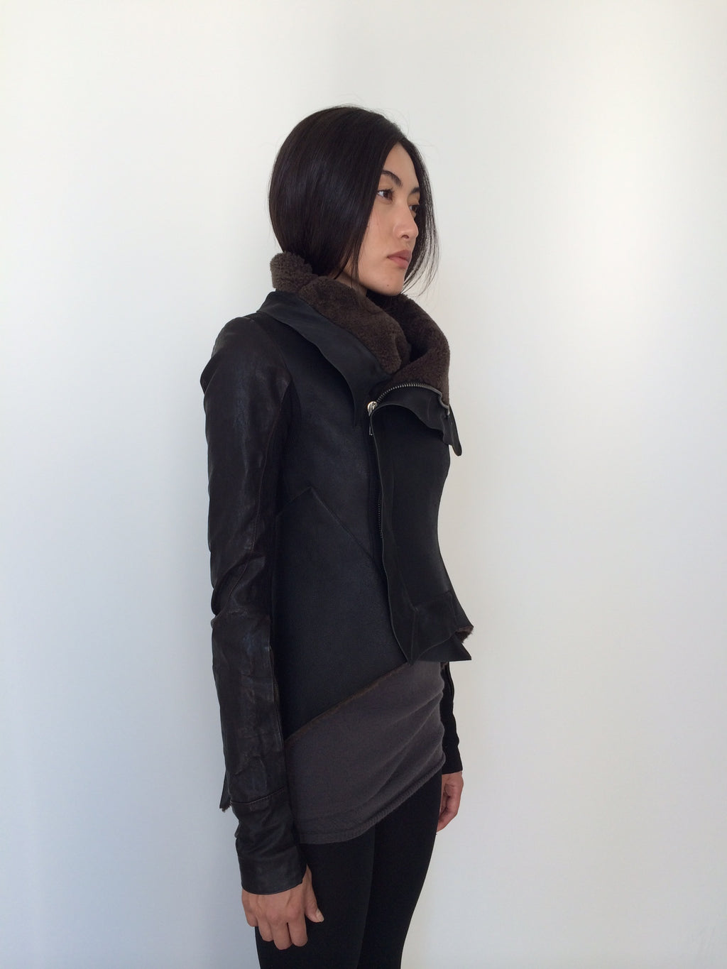 rick owens shearling jacket xs