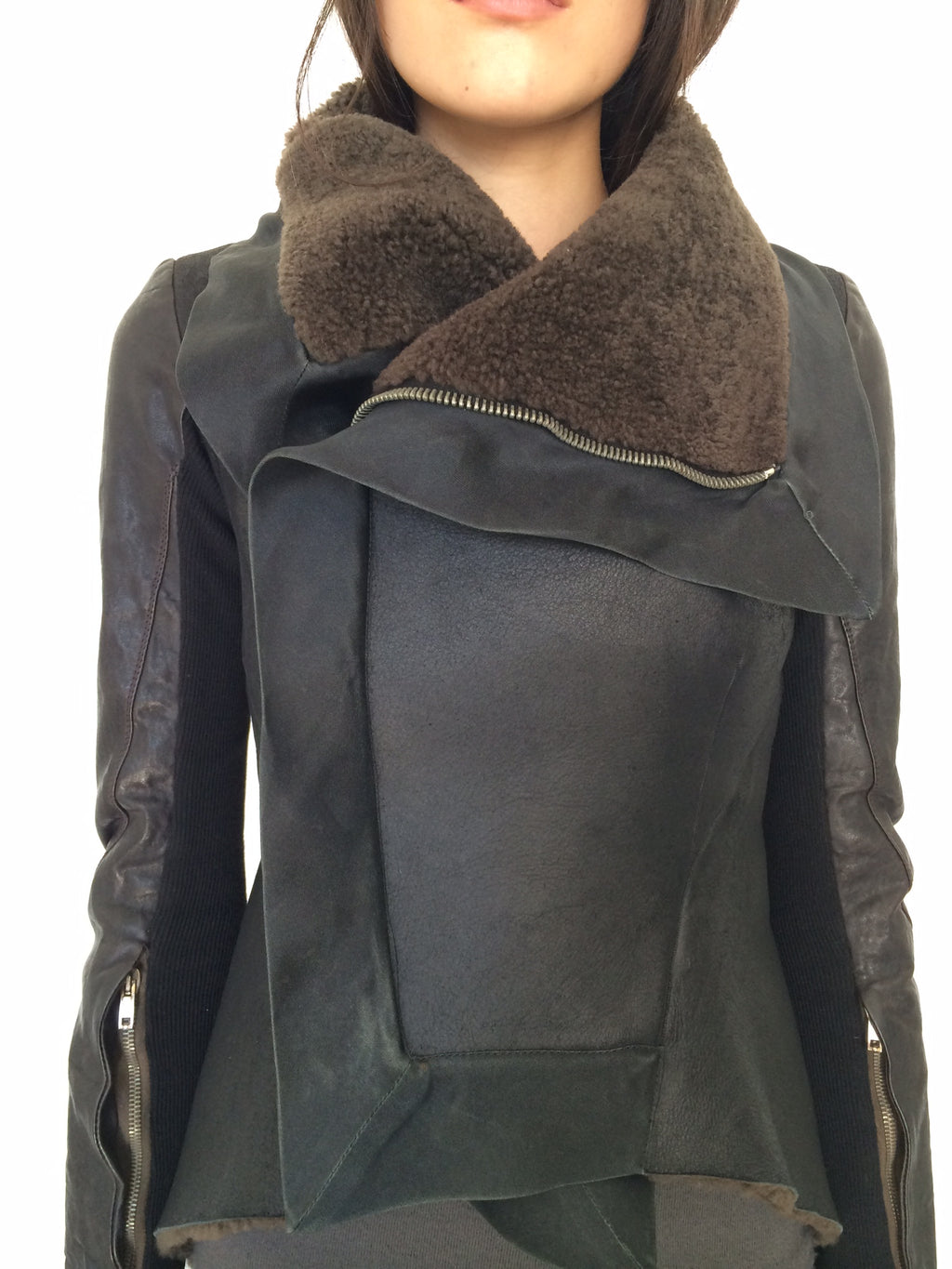 rick owens shearling jacket xs