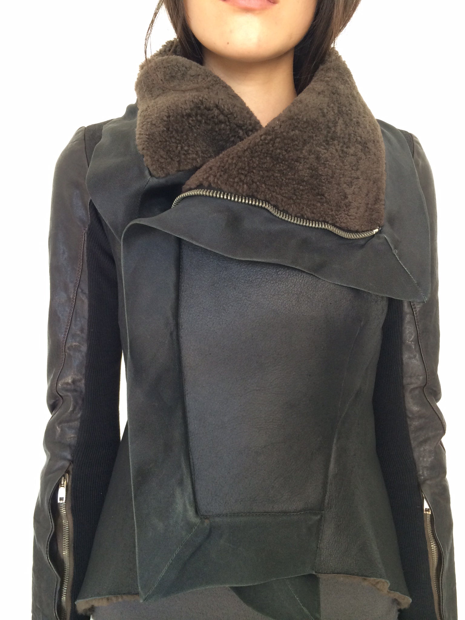 rick owens shearling jacket xs